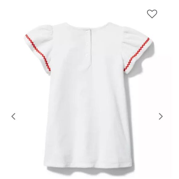 Janie and Jack Ric Rac Terry Swim Cover-Up dress white terry ruffle sleeve red - Picture 3 of 6